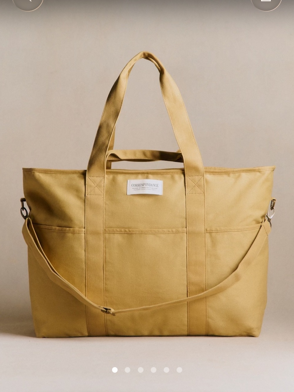 Sezane Beige Canvas Weekender Tote